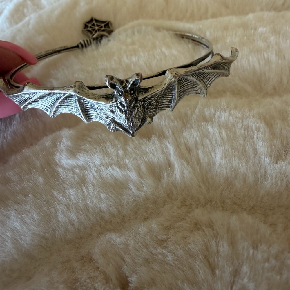 ~SOLD~Silver Bat Bracelet by Elvira